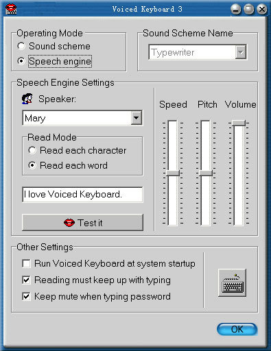 Voiced Keyboard Screenshot
